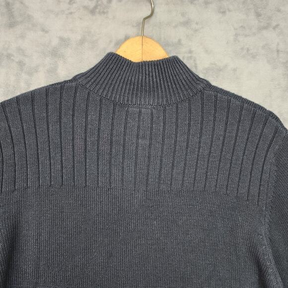 NWT Great Northwest Clothing Co Men’s Medium Black 1/4 Zip Sweater Cotton Blend - Picture 3 of 10